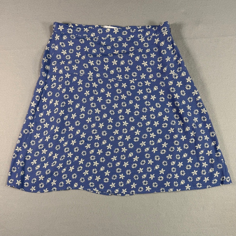 Free Assembly Womens Floral A-Line Mini Skirt XS Blue White Cottagecore Coquette